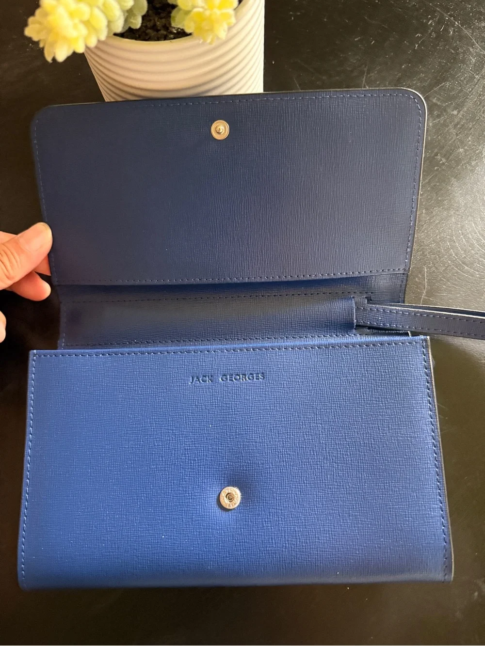 Sleek Royal Blue Wristlet Clutch with Wrist Strap